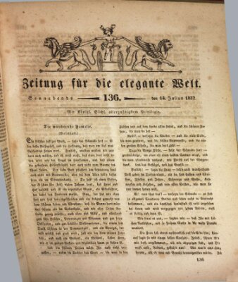 Zeitung für die elegante Welt Samstag 14. Juli 1832