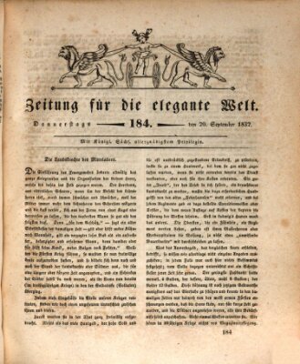Zeitung für die elegante Welt Donnerstag 20. September 1832
