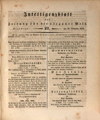 Zeitung für die elegante Welt Dienstag 20. November 1832