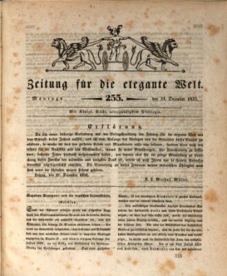 Zeitung für die elegante Welt Montag 31. Dezember 1832