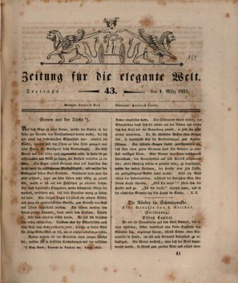 Zeitung für die elegante Welt Freitag 1. März 1833