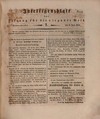 Zeitung für die elegante Welt Samstag 8. Juni 1833