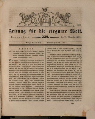 Zeitung für die elegante Welt Donnerstag 21. November 1833