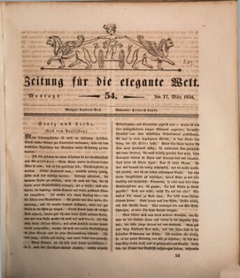 Zeitung für die elegante Welt Montag 17. März 1834