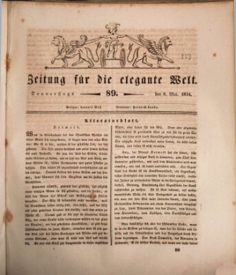 Zeitung für die elegante Welt Donnerstag 8. Mai 1834