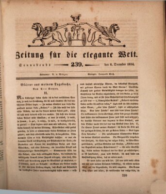 Zeitung für die elegante Welt Samstag 6. Dezember 1834