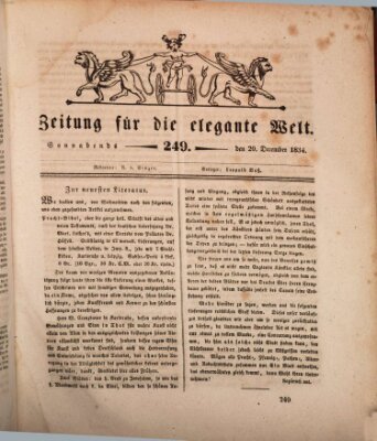 Zeitung für die elegante Welt Samstag 20. Dezember 1834