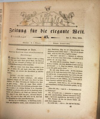 Zeitung für die elegante Welt Dienstag 3. März 1835