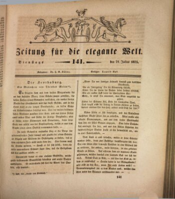 Zeitung für die elegante Welt Dienstag 21. Juli 1835
