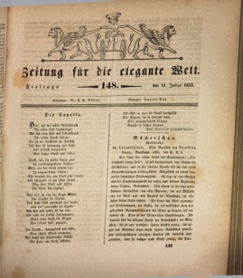 Zeitung für die elegante Welt Freitag 31. Juli 1835