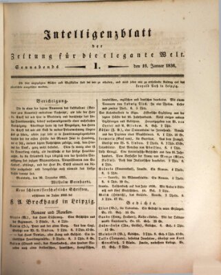 Zeitung für die elegante Welt Samstag 16. Januar 1836