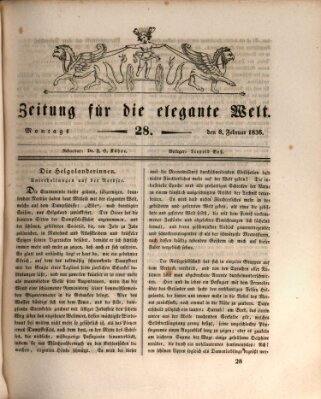Zeitung für die elegante Welt Montag 8. Februar 1836