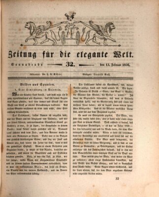 Zeitung für die elegante Welt Samstag 13. Februar 1836