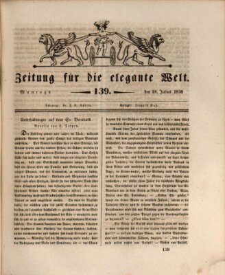 Zeitung für die elegante Welt Montag 18. Juli 1836