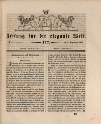 Zeitung für die elegante Welt Freitag 9. September 1836