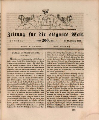 Zeitung für die elegante Welt Dienstag 11. Oktober 1836