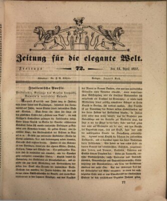 Zeitung für die elegante Welt Freitag 14. April 1837