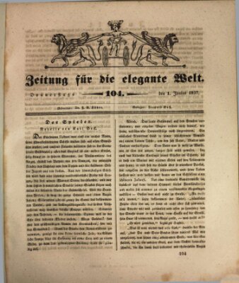 Zeitung für die elegante Welt Donnerstag 1. Juni 1837