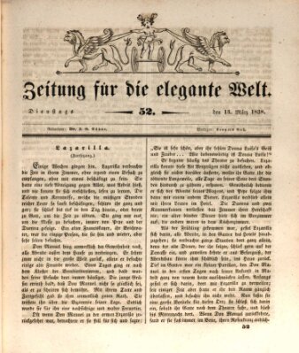 Zeitung für die elegante Welt Dienstag 13. März 1838