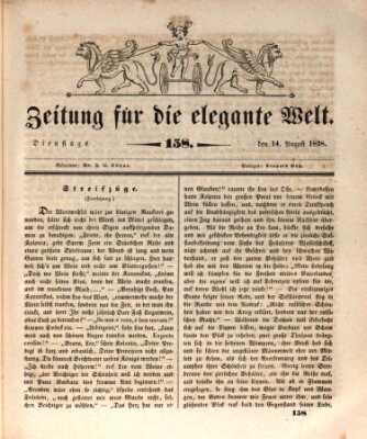 Zeitung für die elegante Welt Dienstag 14. August 1838
