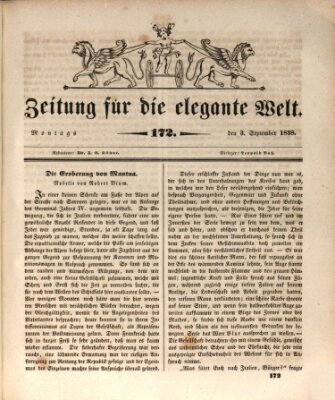 Zeitung für die elegante Welt Montag 3. September 1838