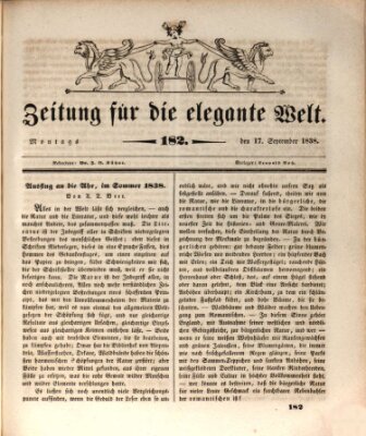 Zeitung für die elegante Welt Montag 17. September 1838