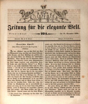 Zeitung für die elegante Welt Donnerstag 15. November 1838