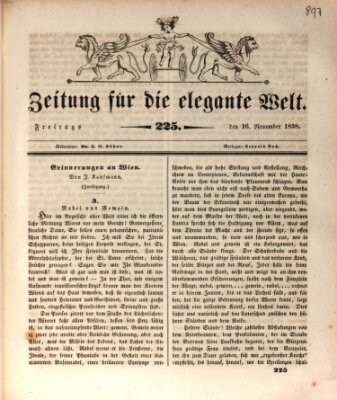 Zeitung für die elegante Welt Freitag 16. November 1838