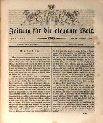 Zeitung für die elegante Welt Freitag 21. Dezember 1838
