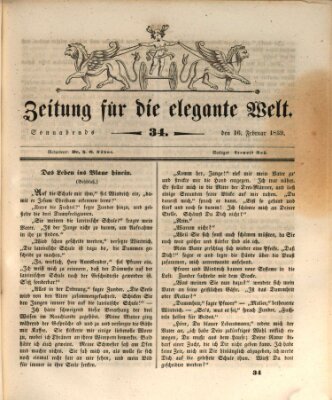Zeitung für die elegante Welt Samstag 16. Februar 1839