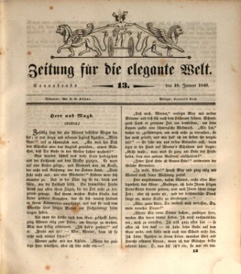 Zeitung für die elegante Welt Samstag 18. Januar 1840