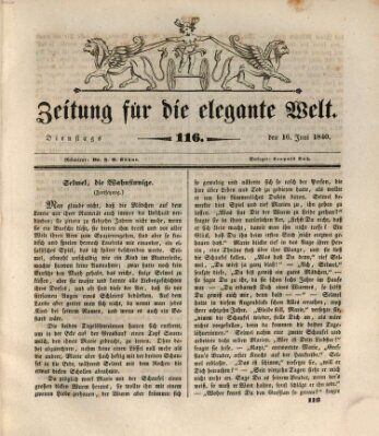 Zeitung für die elegante Welt Dienstag 16. Juni 1840