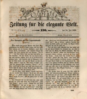 Zeitung für die elegante Welt Dienstag 14. Juli 1840