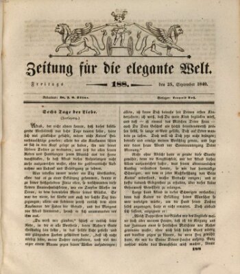Zeitung für die elegante Welt Freitag 25. September 1840