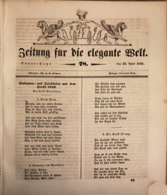 Zeitung für die elegante Welt Donnerstag 22. April 1841
