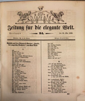 Zeitung für die elegante Welt Freitag 14. Mai 1841