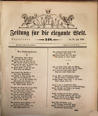 Zeitung für die elegante Welt Samstag 31. Juli 1841