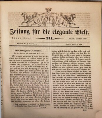 Zeitung für die elegante Welt Donnerstag 28. Oktober 1841