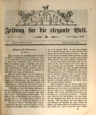 Zeitung für die elegante Welt Freitag 7. Januar 1842