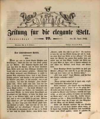 Zeitung für die elegante Welt Donnerstag 21. April 1842