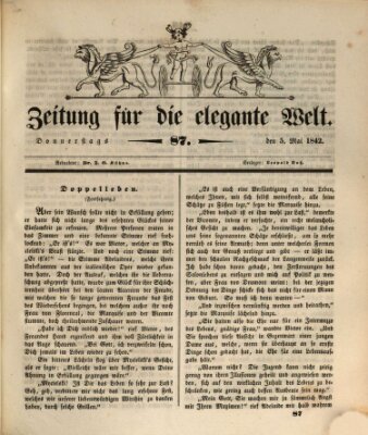 Zeitung für die elegante Welt Donnerstag 5. Mai 1842