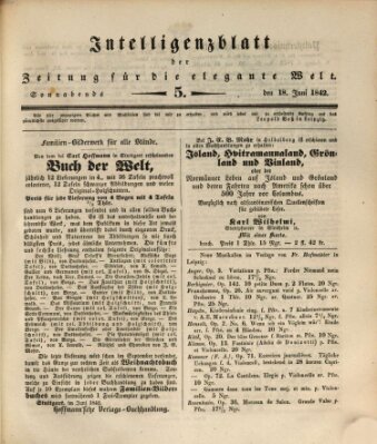 Zeitung für die elegante Welt Samstag 18. Juni 1842