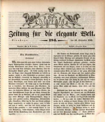 Zeitung für die elegante Welt Dienstag 20. September 1842