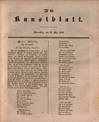 Morgenblatt für gebildete Leser (Morgenblatt für gebildete Stände) Donnerstag 27. Mai 1841
