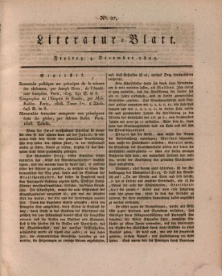 Morgenblatt für gebildete Stände Freitag 4. Dezember 1829