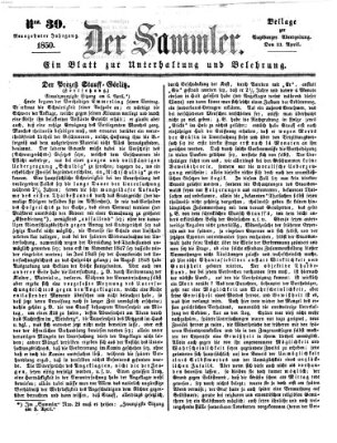 Der Sammler (Augsburger Abendzeitung) Samstag 13. April 1850
