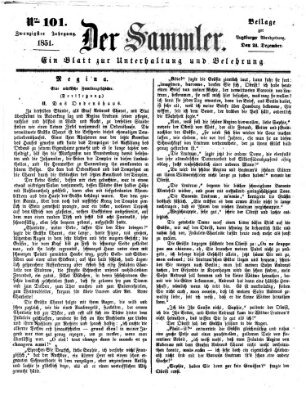 Der Sammler (Augsburger Abendzeitung) Mittwoch 24. Dezember 1851