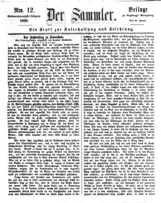 Der Sammler (Augsburger Abendzeitung) Donnerstag 28. Januar 1858