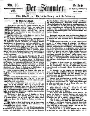 Der Sammler (Augsburger Abendzeitung) Donnerstag 12. August 1858