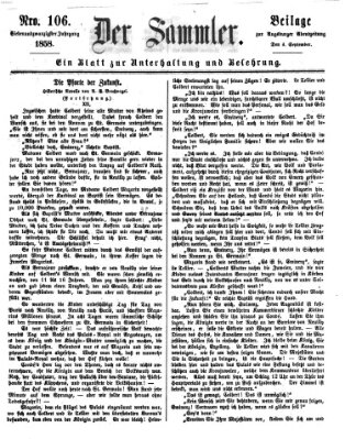 Der Sammler (Augsburger Abendzeitung) Samstag 4. September 1858